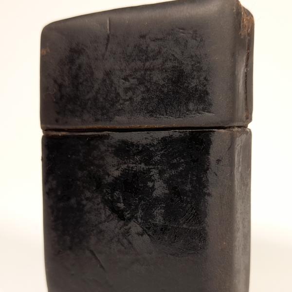 (023) ZIPPO [=1943-45=] (3 barrel) WWII =LEATHER COVERED=