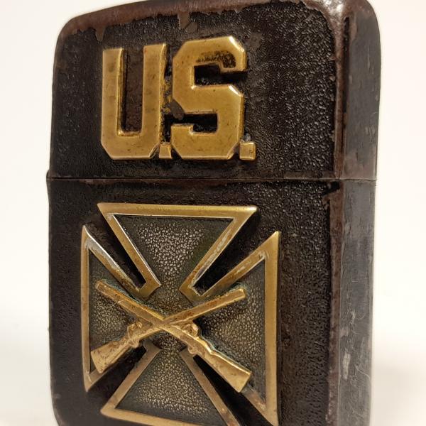 (108) ZIPPO [=1943-45=] (3 barrel) WWII =ARMY MARKSMAN=