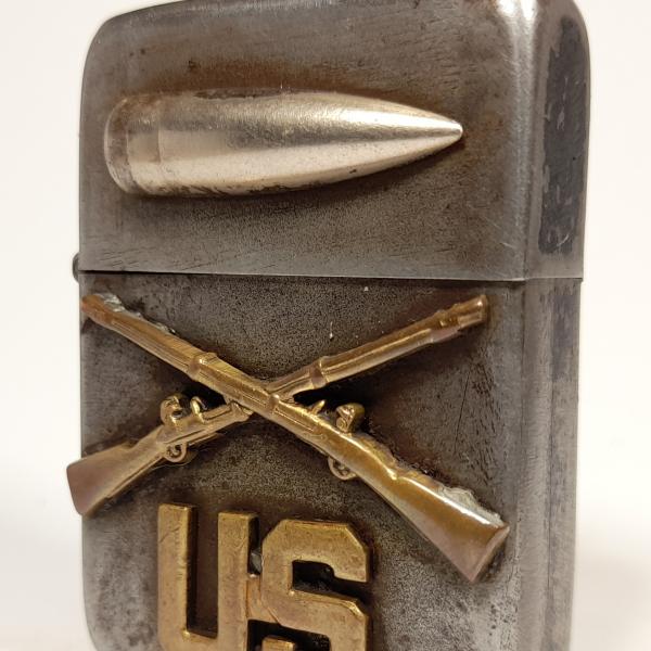 (120) ZIPPO [=1943-45=] (3 barrel) WWII =CROSS RIFLES INFANRTY=