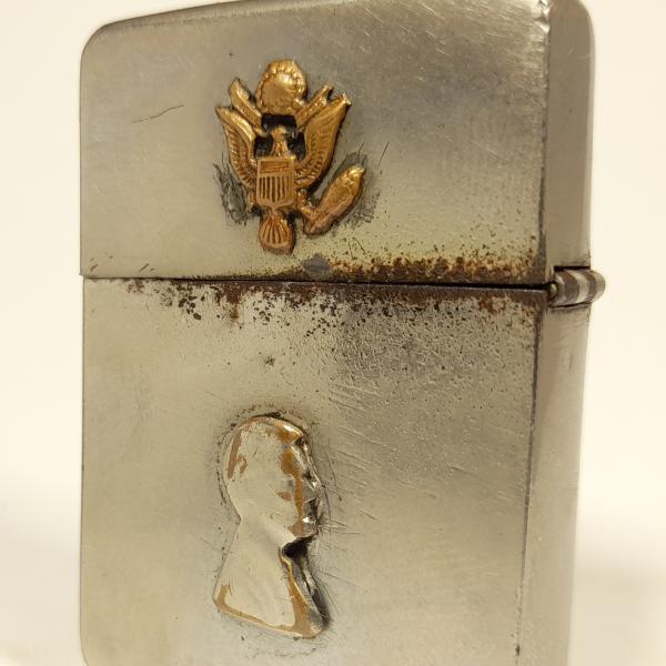 (148) ZIPPO [=1942=] (4 barrel =) WWII =LINCOLN , ARMY EAGLE=